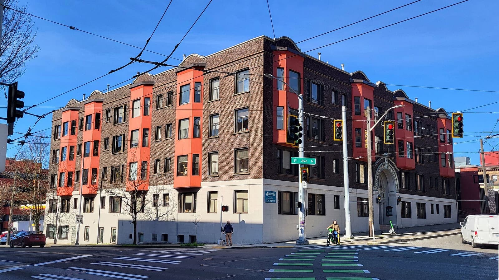 The Arkona Apartments at First Avenue North and Denny Way in Seattle, Washington