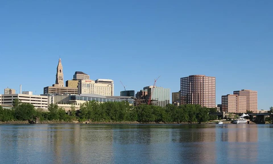 Hartford skyline viewed across the Connecticut River