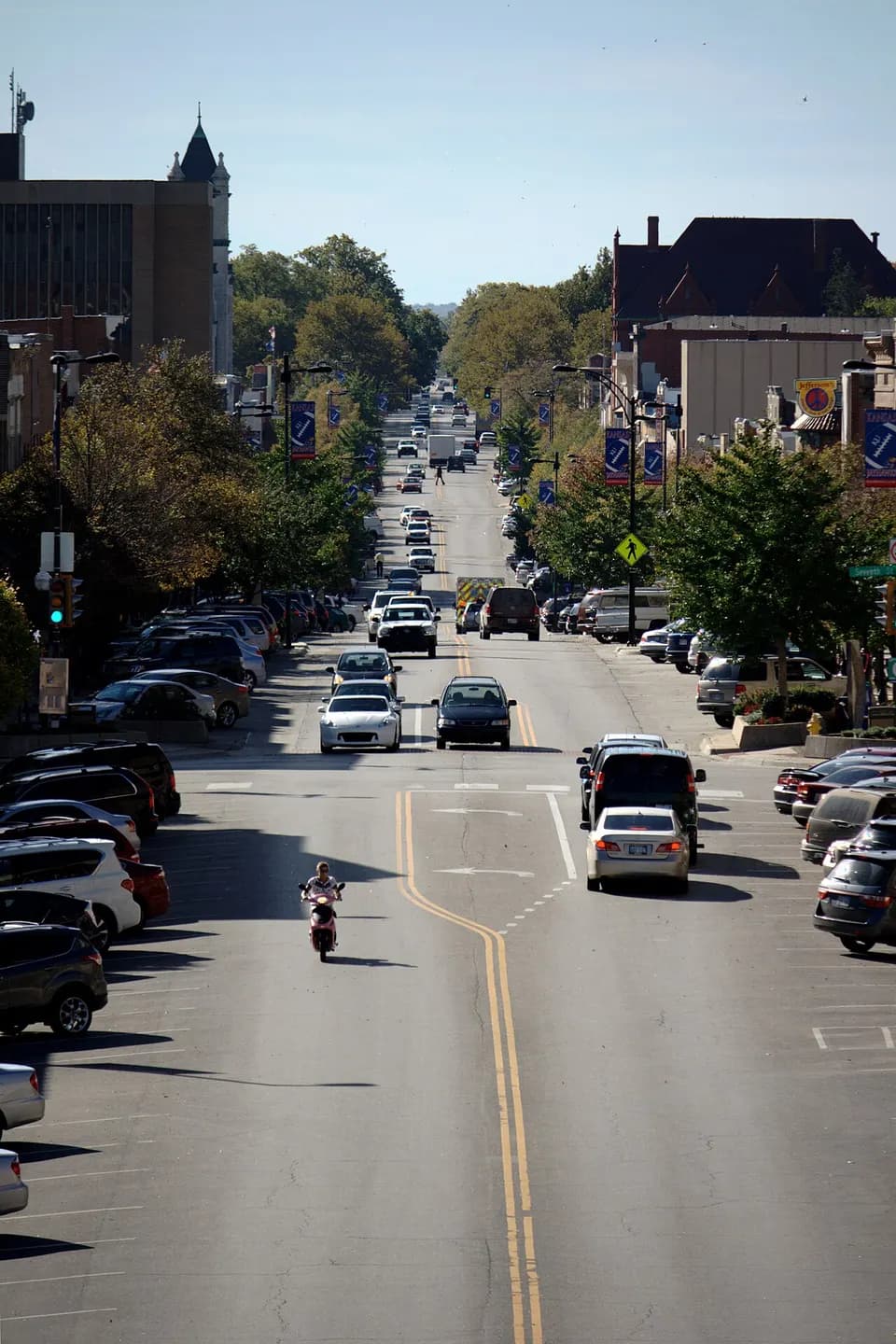 Massachusetts Street in downtown Lawrence, Kansas