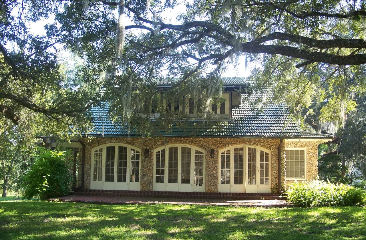 Taylor Rock House with a broad porch in the Ocala Historic District