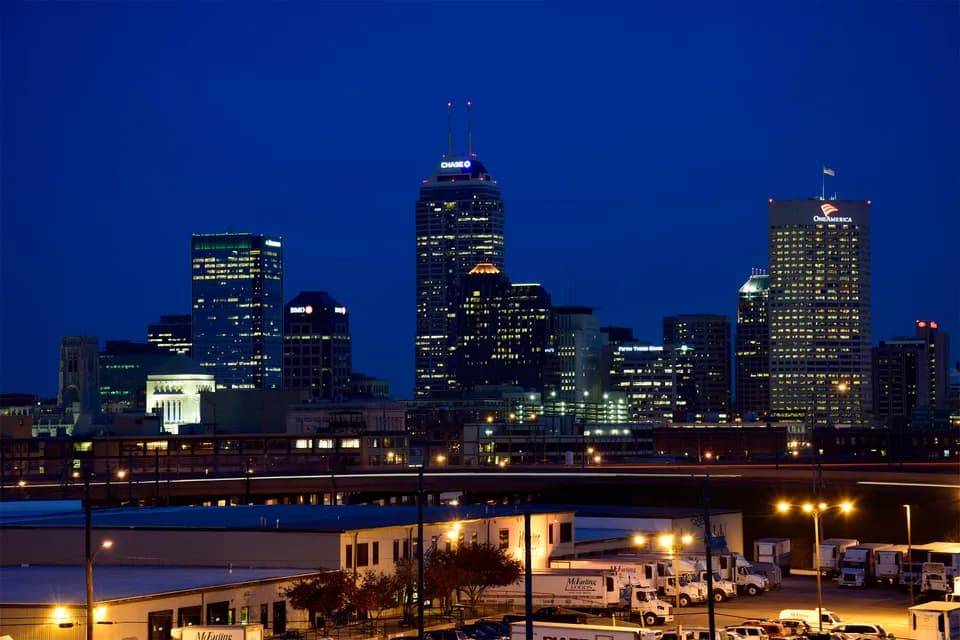 Indianapolis skyline with downtown towers