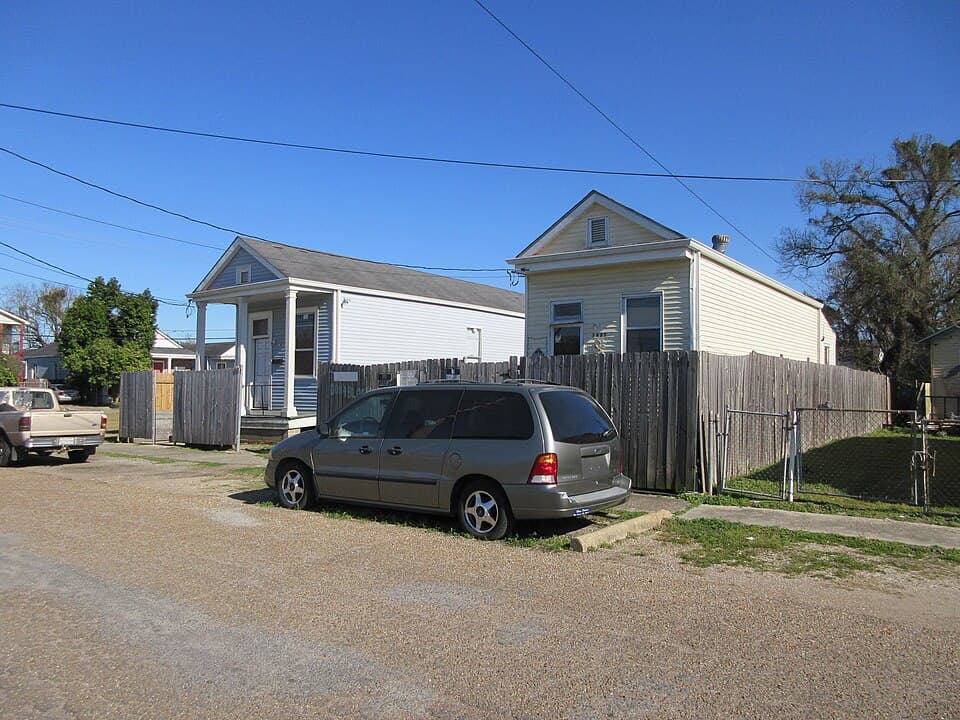 Two shotgun-style houses in the Irish Channel neighborhood of New Orleans