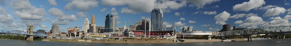 Downtown Cincinnati viewed across the Ohio River from Covington