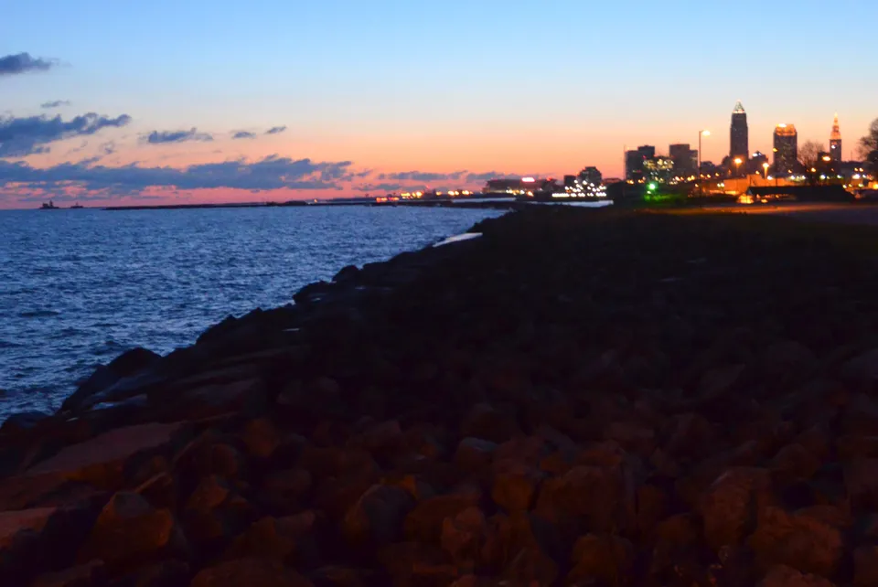 Cleveland skyline viewed from Edgewater Park