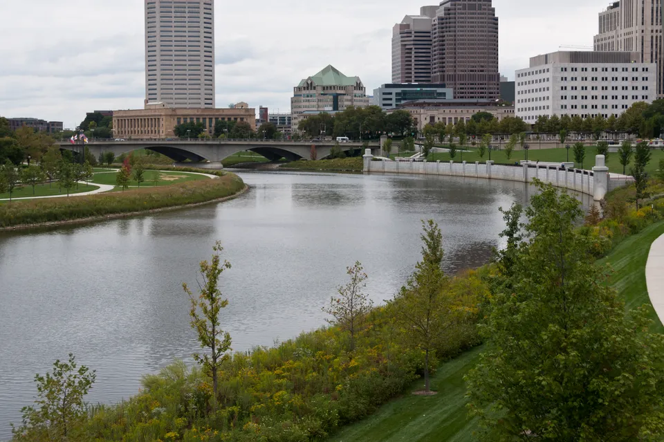 Downtown Columbus along the Scioto River