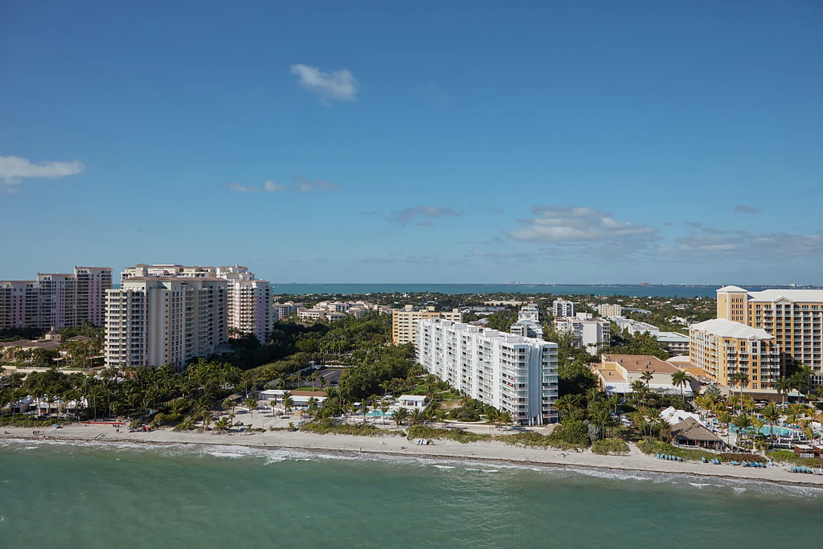 Condominium buildings beside the beach on Key Biscayne near Miami