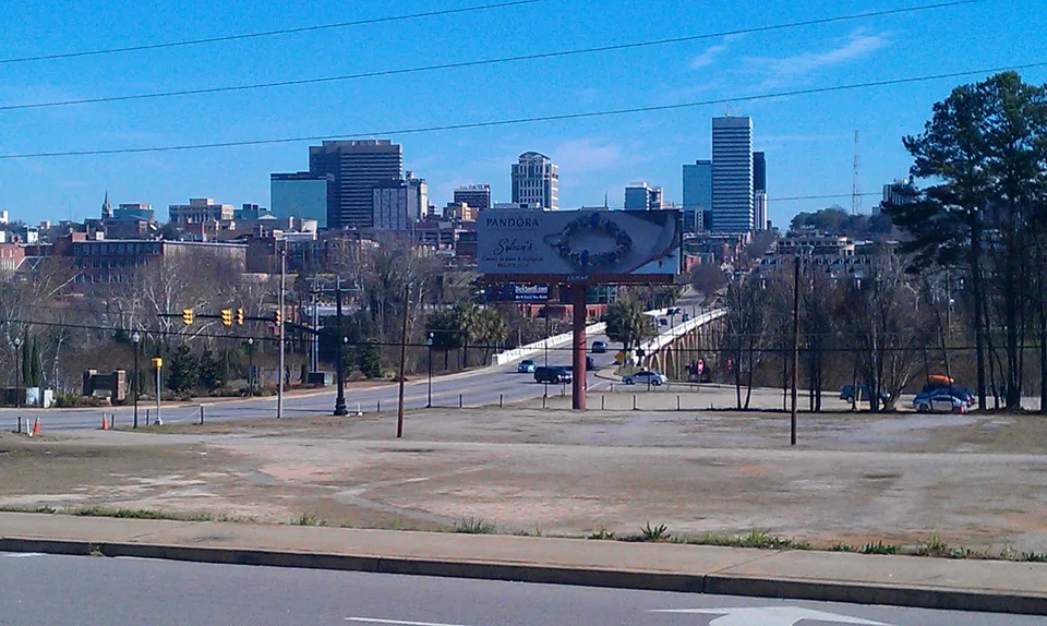 Downtown Columbia skyline viewed from West Columbia
