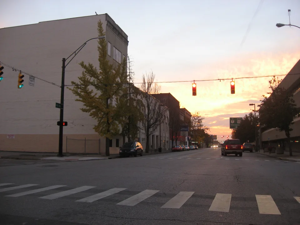 Older downtown buildings along Fourth Avenue in Huntington