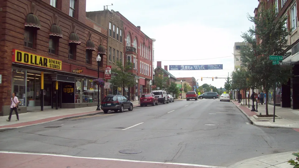 Downtown Morgantown streets and buildings